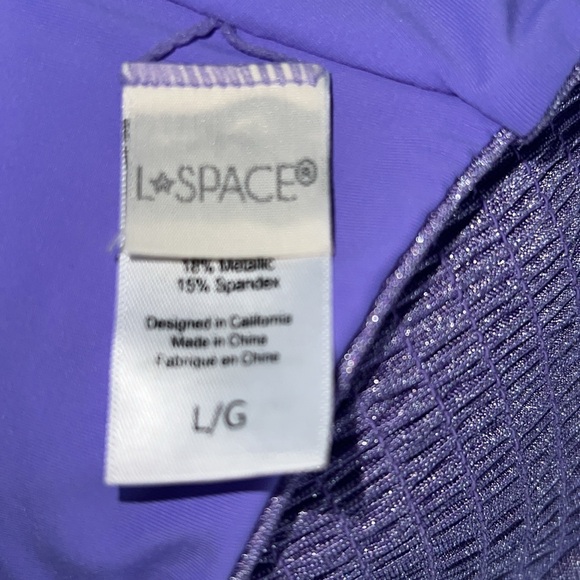 L* Space Marley Amethyst Purple Silver Underwired Swim Bikini Top Size L - Picture 5 of 7